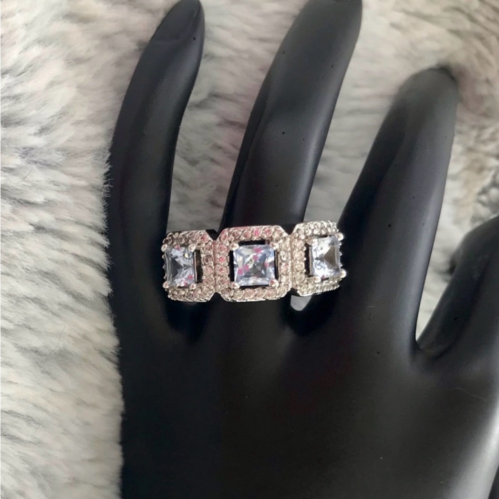 Joseph Esposito Aquamarine Diamonique Sterling Silver Ring size 7